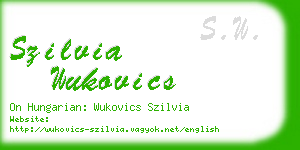 szilvia wukovics business card